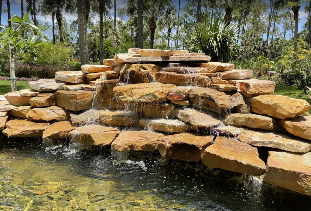 stone waterfalls installed