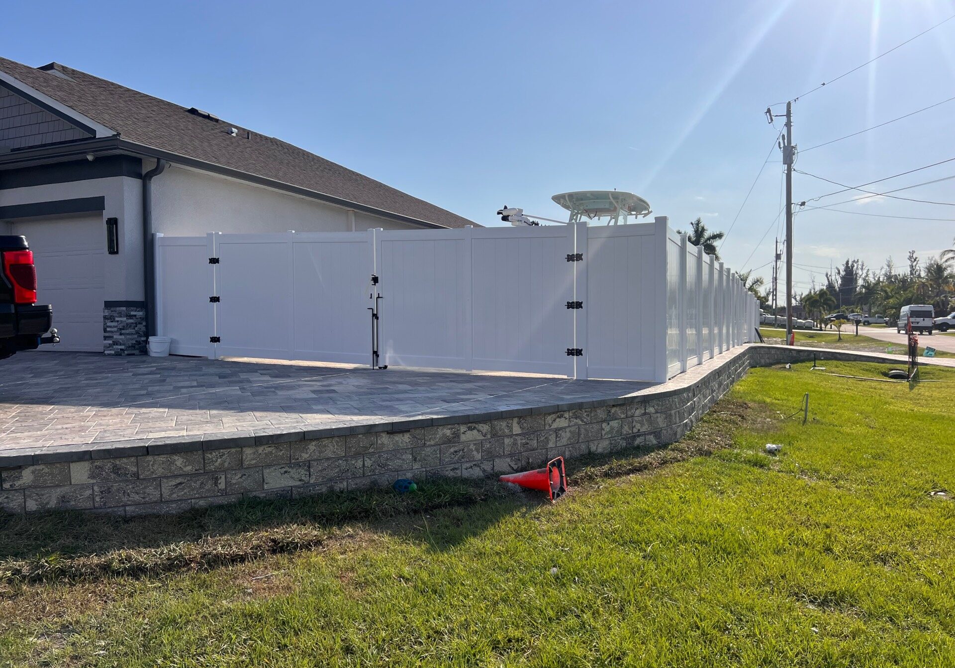 Driveway paver extenstion with retaining wall